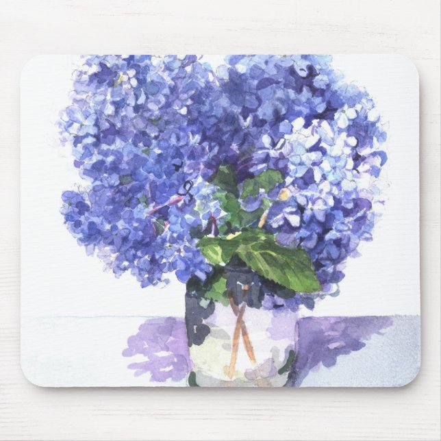 Mousepad Hydrangea da aguarela (Frente)