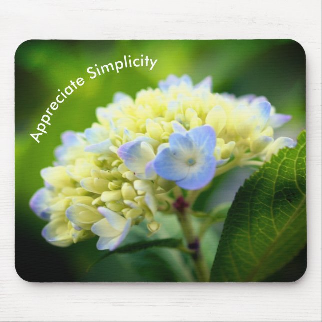 Mousepad Hydrangea Simplicidade Inspiracional (Frente)