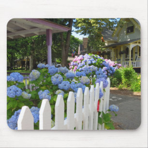 Mousepad Hydrangeas and Picket Fence - Martha's Vineyard