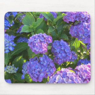 Mousepad Hydrangeas azuis e roxos
