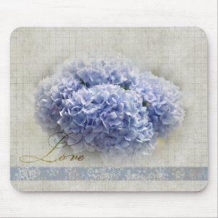 Mousepad Hydrangeas azuis românticos