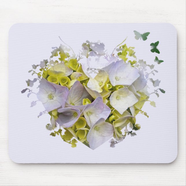 Mousepad Hydrangeas em um Coração (Frente)