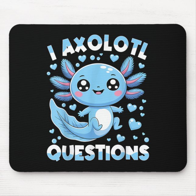 Mousepad I Axolotl Perguntas Camiseiros Natal Axolotl (Frente)