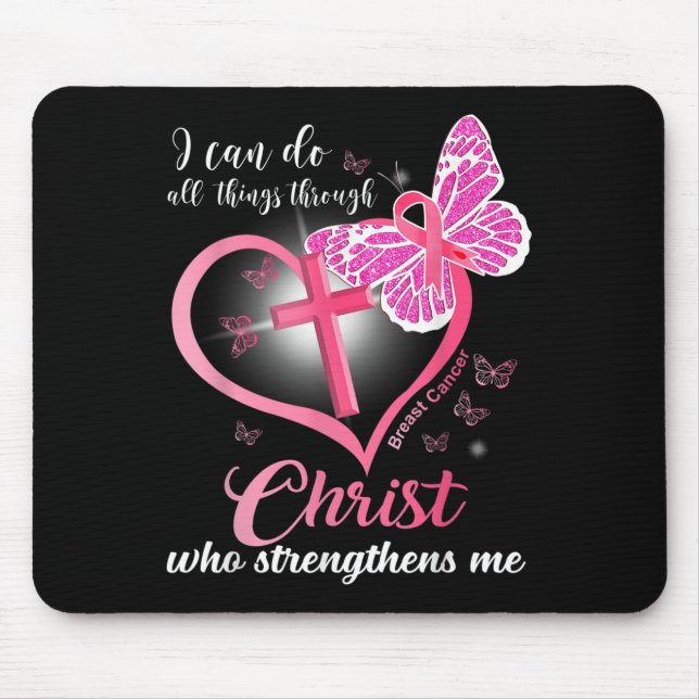 Mousepad I Can Do All Things Christ Who Strengthens Breast  (Frente)