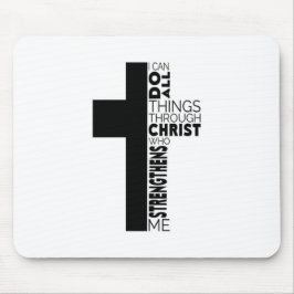 Mousepad "I Can Do All Things Through Christ" Cross 