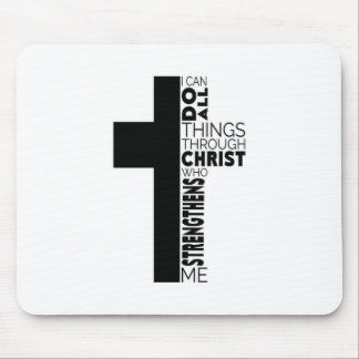 Mousepad "I Can Do All Things Through Christ" Cross 