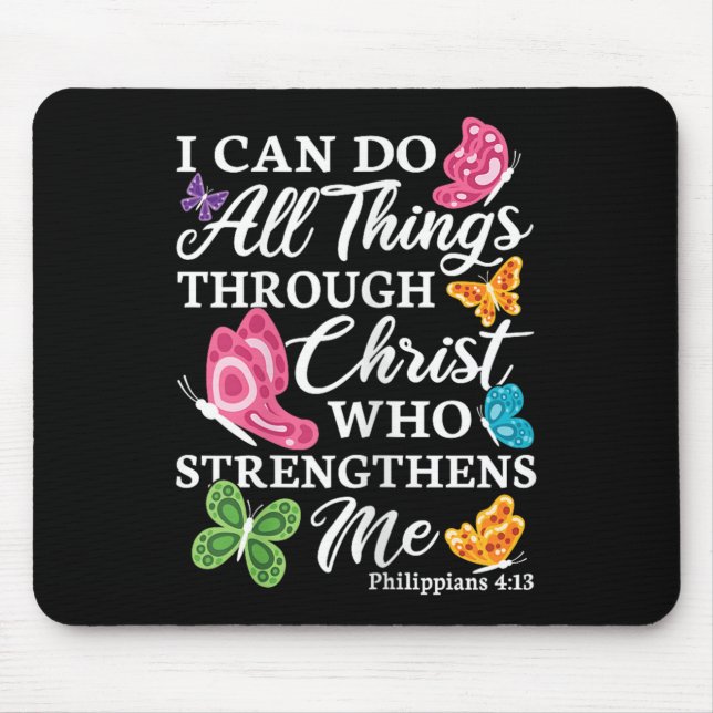Mousepad I Can Do All Things Through Christ Who Strengthens (Frente)