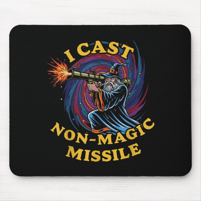 Mousepad I Cast Non-magic Missile Funny Wizard Parody Meme  (Frente)