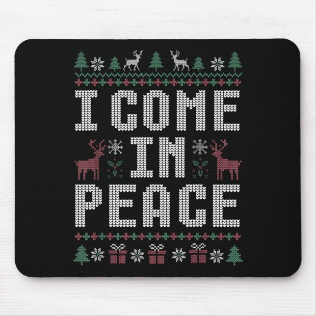 Mousepad I Come In Peace Couple Matching Ugly Christmas Swe (Frente)