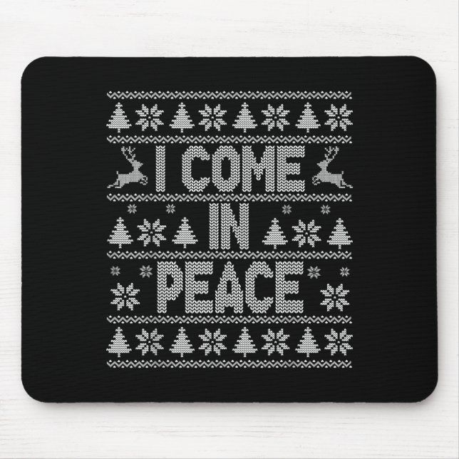 Mousepad I Come In Peace Couple Matching Ugly Christmas Swe (Frente)