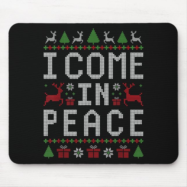 Mousepad I Come In Peace Couple Matching Ugly Christmas Swe (Frente)