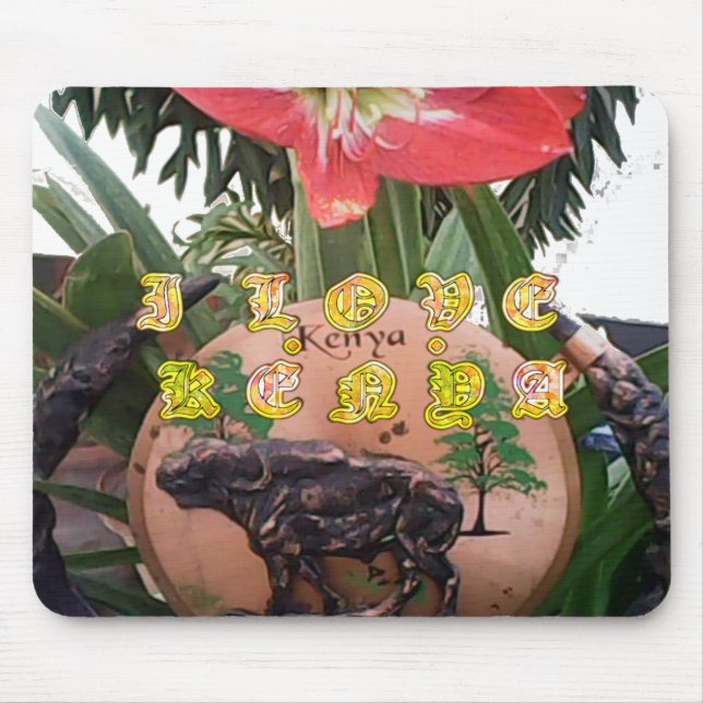 Mousepad I (Coração) Patch de Buffalo do Quênia/Impressão (Frente)