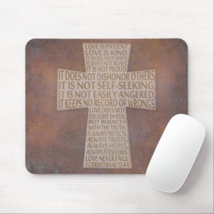 Mousepad I Coríntios 13 Capítulo do Amor Cruz Cristã