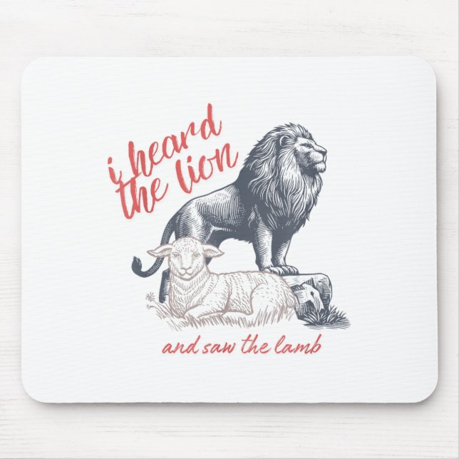 Mousepad I Heard The Lion And Saw The Lamb Sheep Minimalist (Frente)