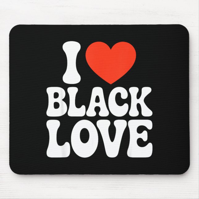 Mousepad I Heart Black Love Couple Matching Couples African (Frente)