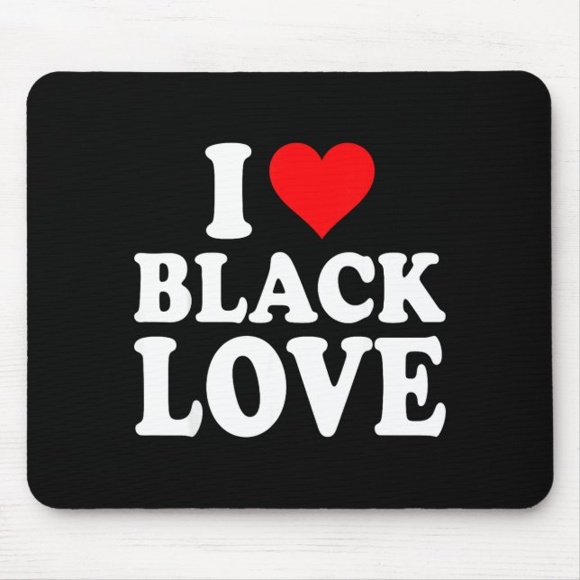 Mousepad I Heart Black Love Cute Matching Couples African A (Frente)