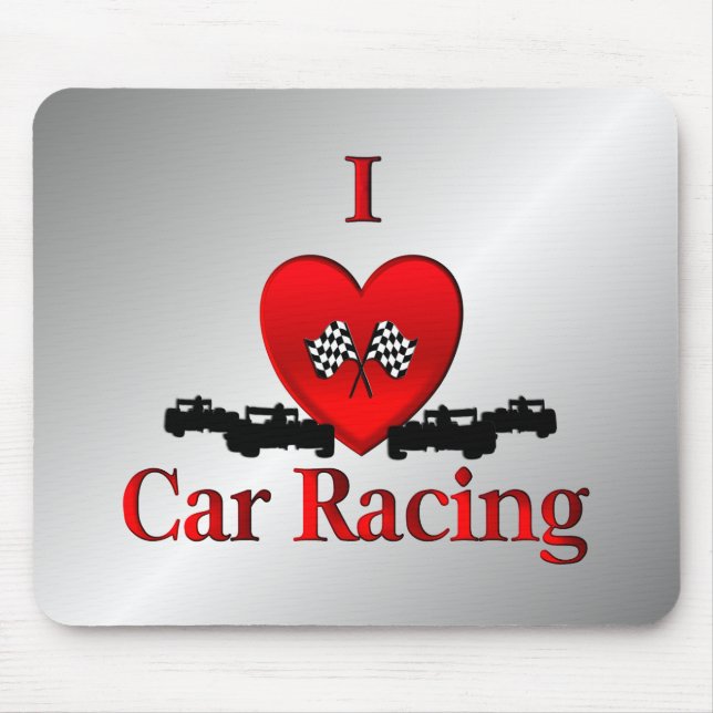 Mousepad I Heart Car Racing (Frente)