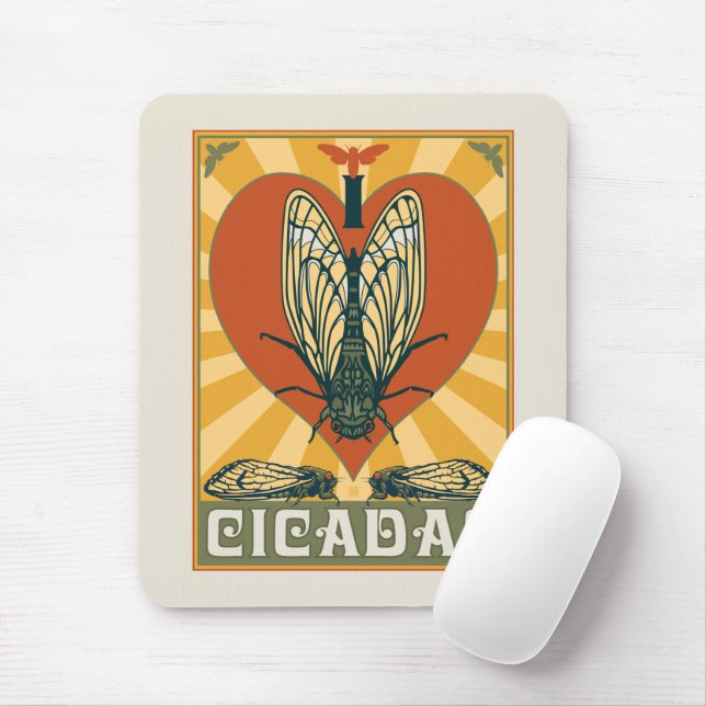 Mousepad I Heart Cicadas (Com mouse)
