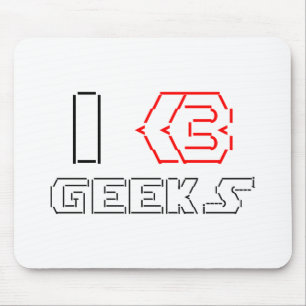 Mousepad I Heart Geeks ASCII ART