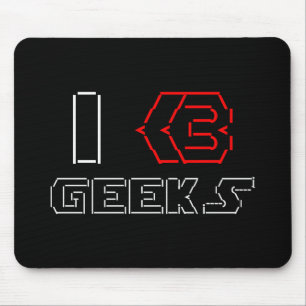 Mousepad I Heart Geeks ASCII ART