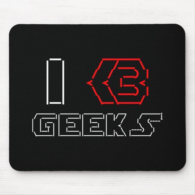 Mousepad I Heart Geeks ASCII ART (Frente)