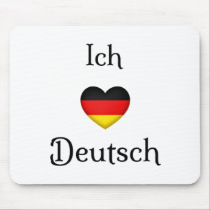 Mousepad "I Heart German" Assunto da Escola de Língua Favo
