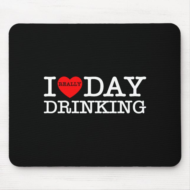 Mousepad I Heart Love Day Drinking Party Funny Barbecue Fam (Frente)