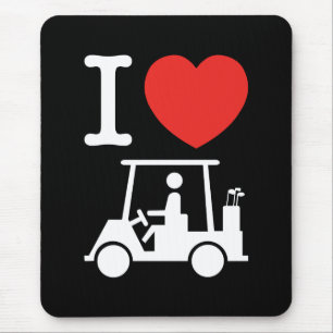 Mousepad I Heart (Love) Golf Cart