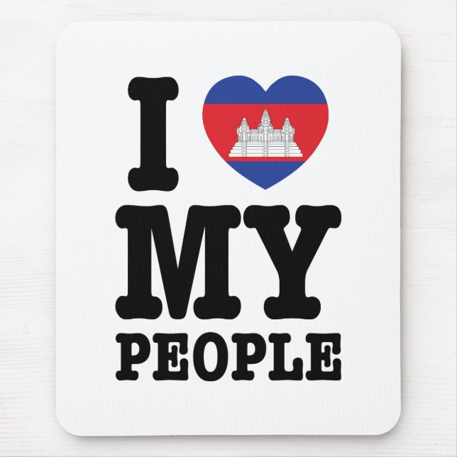 Mousepad I Heart (Love) My Khmer Pessoas (Frente)