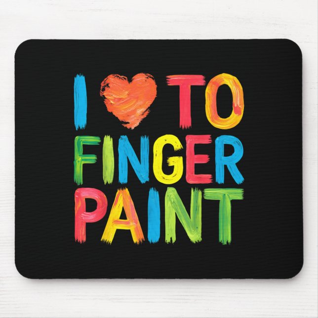 Mousepad I Heart Love To Finger Paint Cute Couple Valentine (Frente)