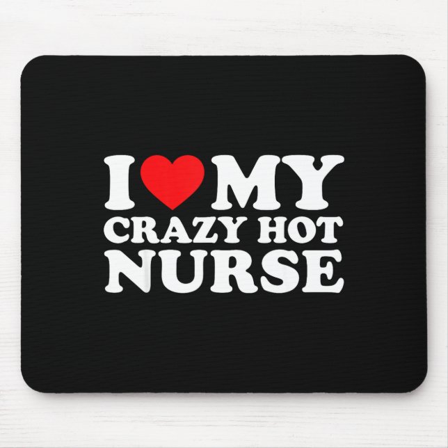 Mousepad I Heart My Nurse Husband Wife Funny Matching Coupl (Frente)