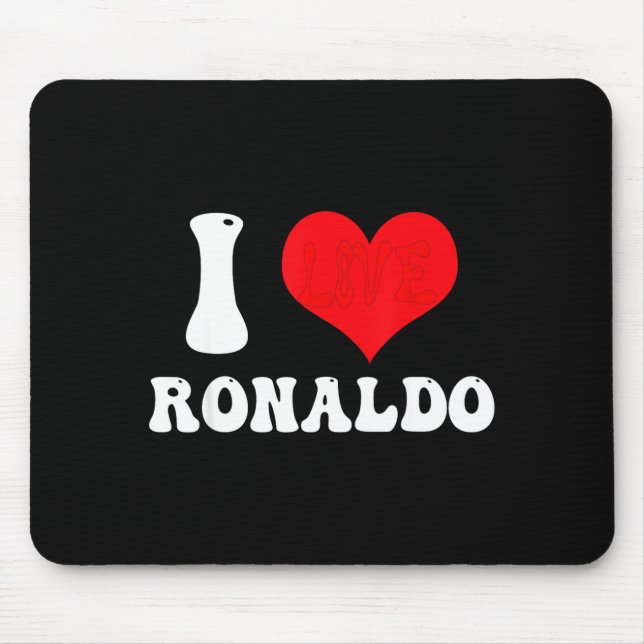 Mousepad I Heart Ronaldos First Name Groovy D Valentines  (Frente)