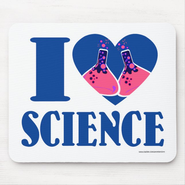Mousepad I Heart Science Heart Cartoon (Frente)
