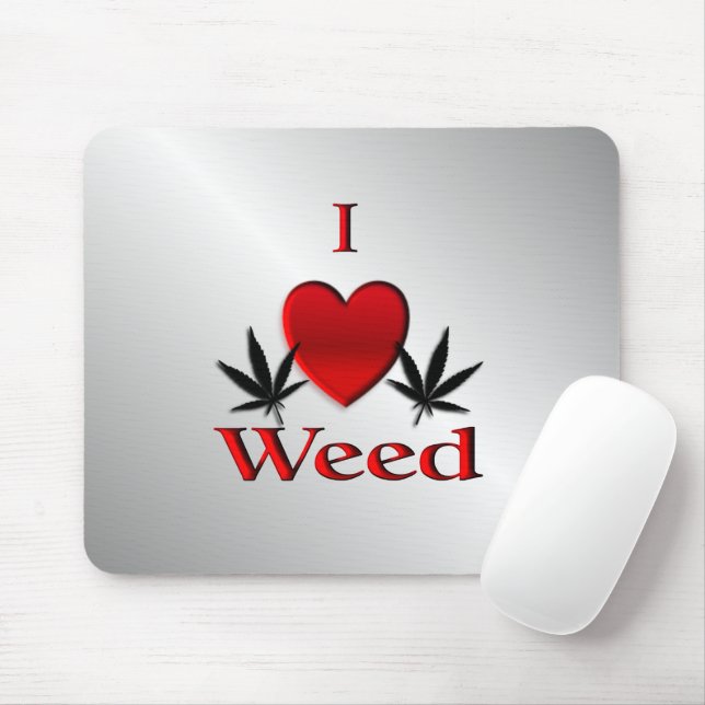 Mousepad I Heart Weed (Com mouse)