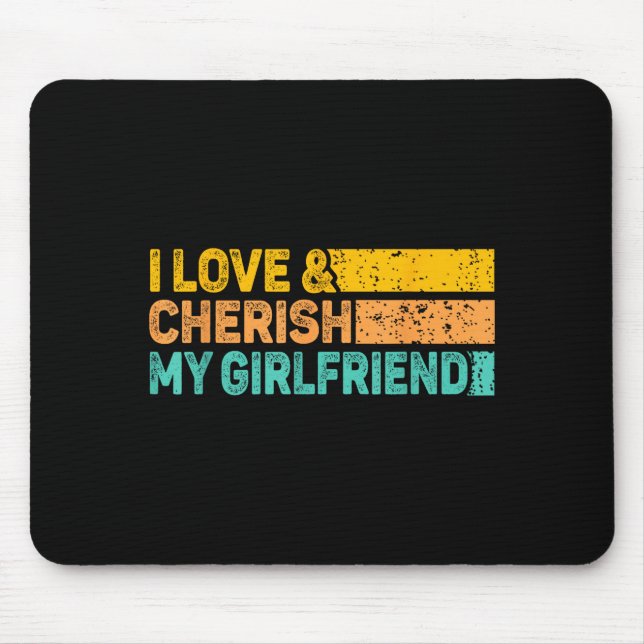 Mousepad I Love &amp; Cherish My Girlfriend Romantic Relati (Frente)