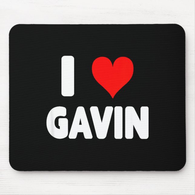 Mousepad I Love Gavin - Heart  (Frente)