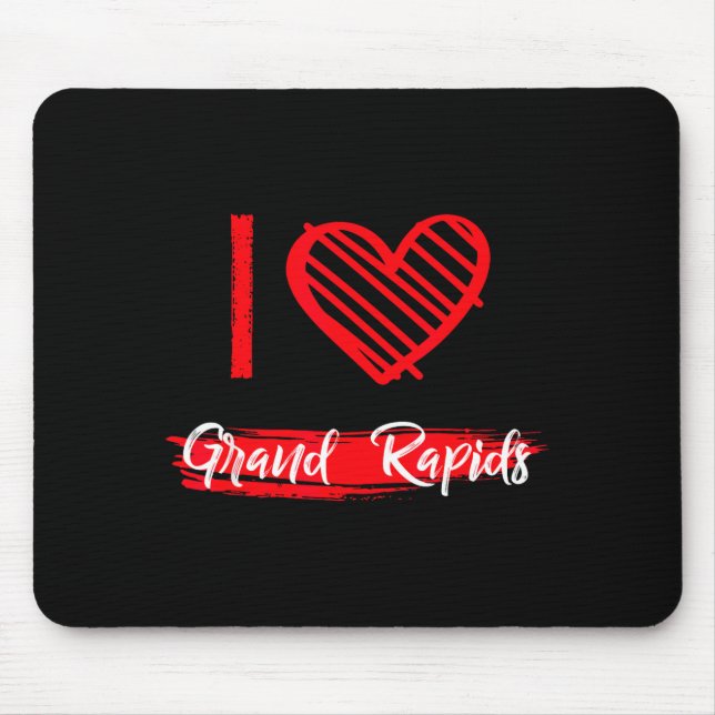 Mousepad I Love Grand Rads I Heart Grand Rads  (Frente)