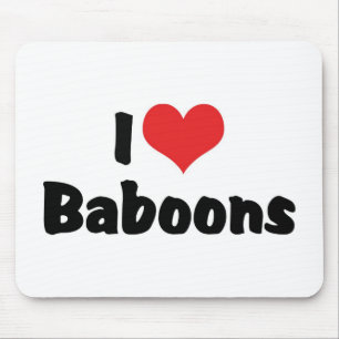 Mousepad I Love Heart Baboons