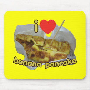 Mousepad I Love (Heart) Banana Pancake ...Comida da Rua Tai