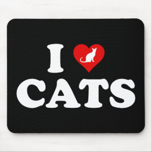 Mousepad I Love (Heart) Cats