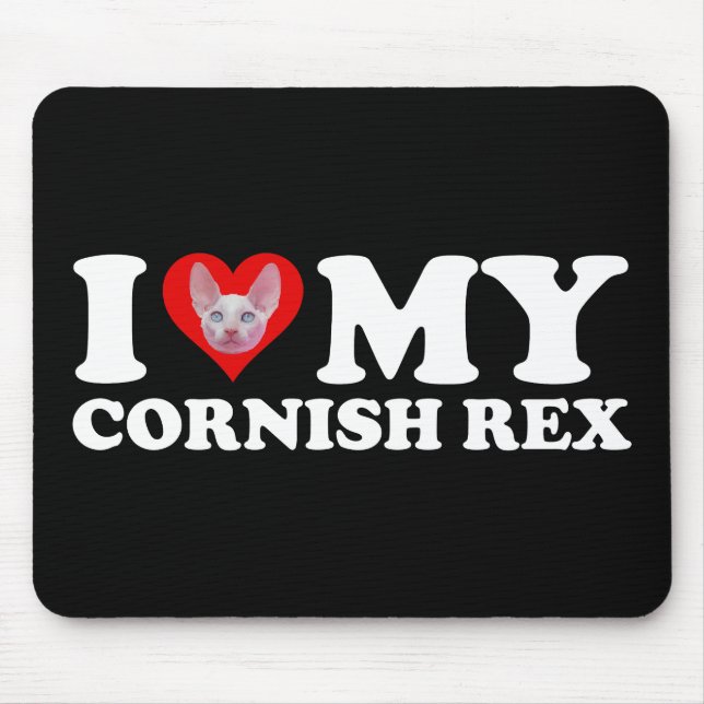 Mousepad I Love (Heart) My Cornish Rex (Frente)