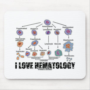 Mousepad I Love Hematology (Linhagem De Células Sanguínea