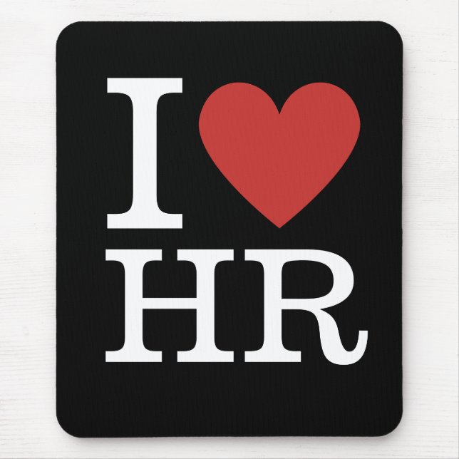 Mousepad I ❤️ Love HR - Departamento de RH - (Frente)