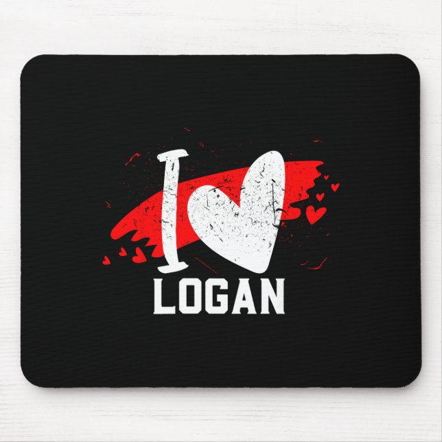 Mousepad I Love Logan I Heart Logan  (Frente)