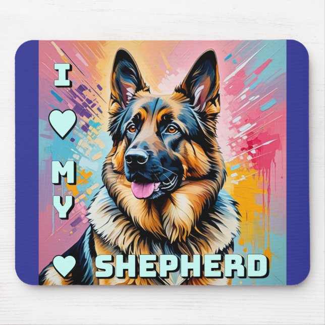 Mousepad I love my German Shepherd (Frente)