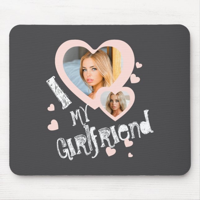 Mousepad I Love My Girlfriend Chalkboard Doodles Black Cute (Frente)