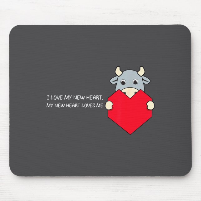 Mousepad I Love My New Heart Loves Me Heart Health Awarenes (Frente)