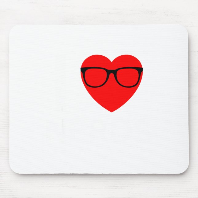 Mousepad I Love Nerds Gles Funny Heart Valentines Gift Men  (Frente)