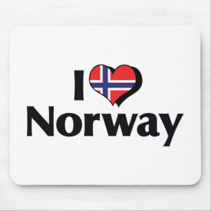 Mousepad I Love Norway Flag