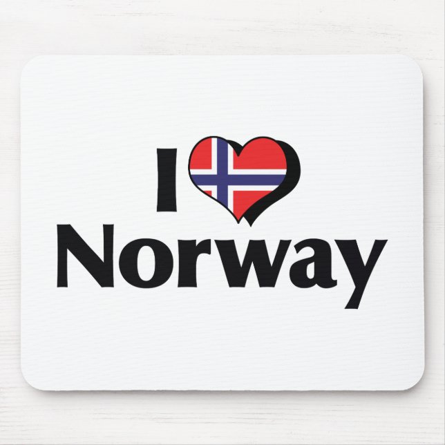 Mousepad I Love Norway Flag (Frente)